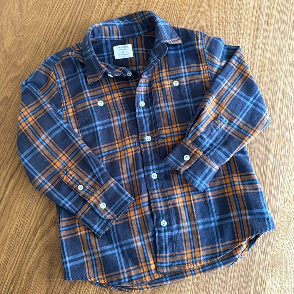 Crewcuts long-sleeve flannel button-down shirt size 5